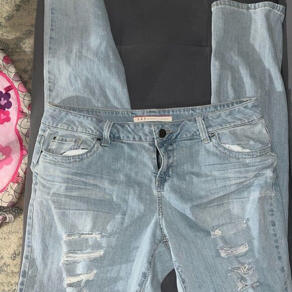 standard and practice Denim - S&P FLARED RIPPED JEANS